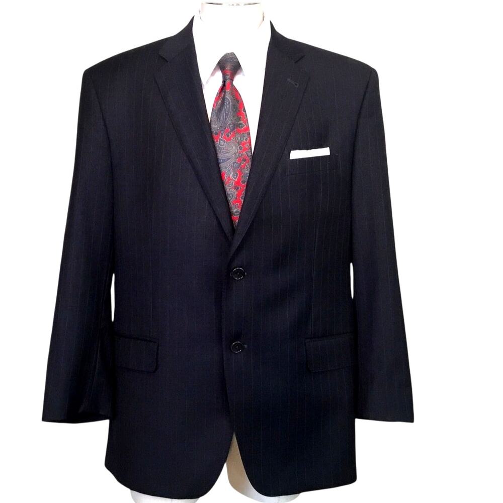 Joseph A. Bank 44R Dark Gray Pinstripe Suit Coat Signature Gold Collection